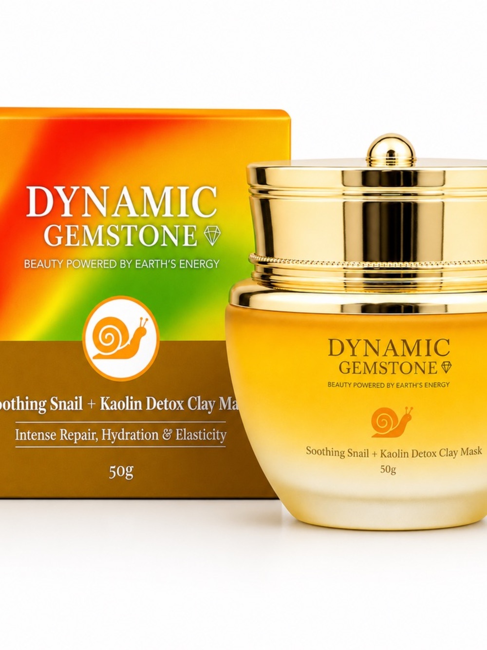 Dynamic Gemstone Soothing Snail & Kaolin Detox Clay Mask - 50g